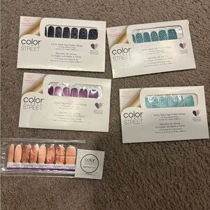 Color Street Glittery Blue Nail Strips 5 sets